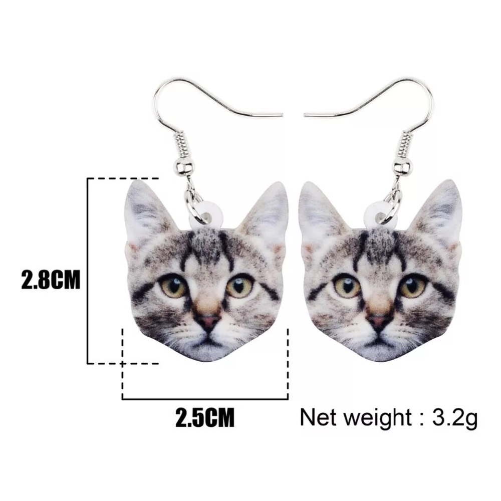 ๐๐ก! Acrylic Cat Earrings - Picture 2 of 4